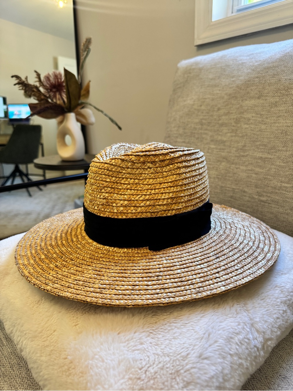 Brixton Natural Straw Hat with Black Band